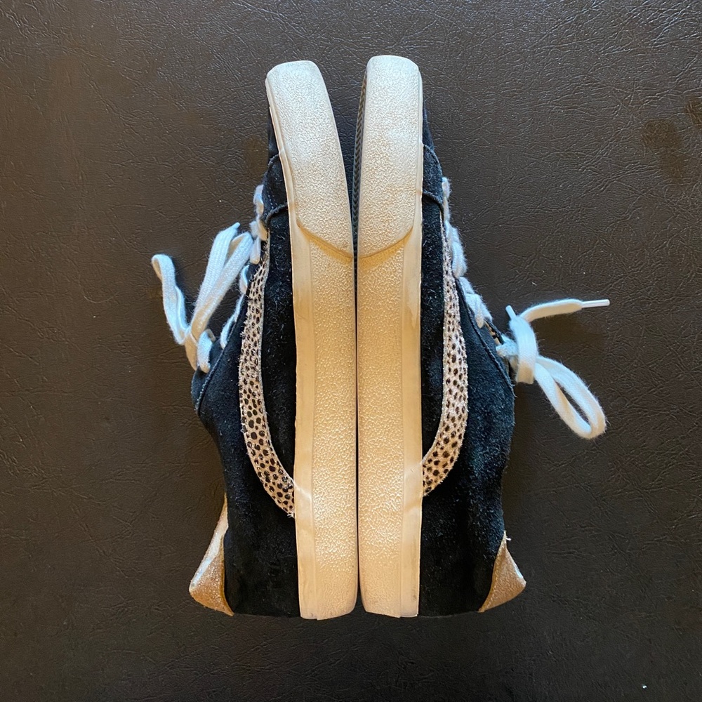 Madewell Black Suede Leopard Sneakers Size 9